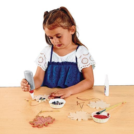 Wooden Leaf Ornaments Set Of 12