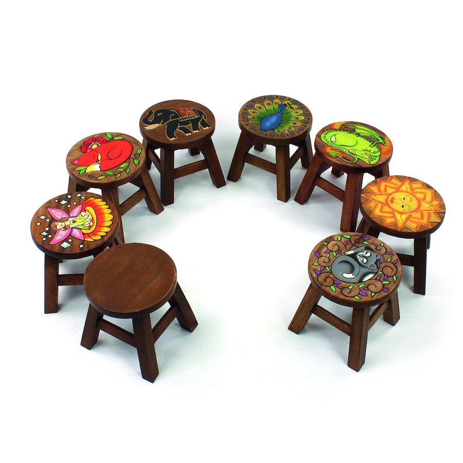 Wooden Stools Set of 8