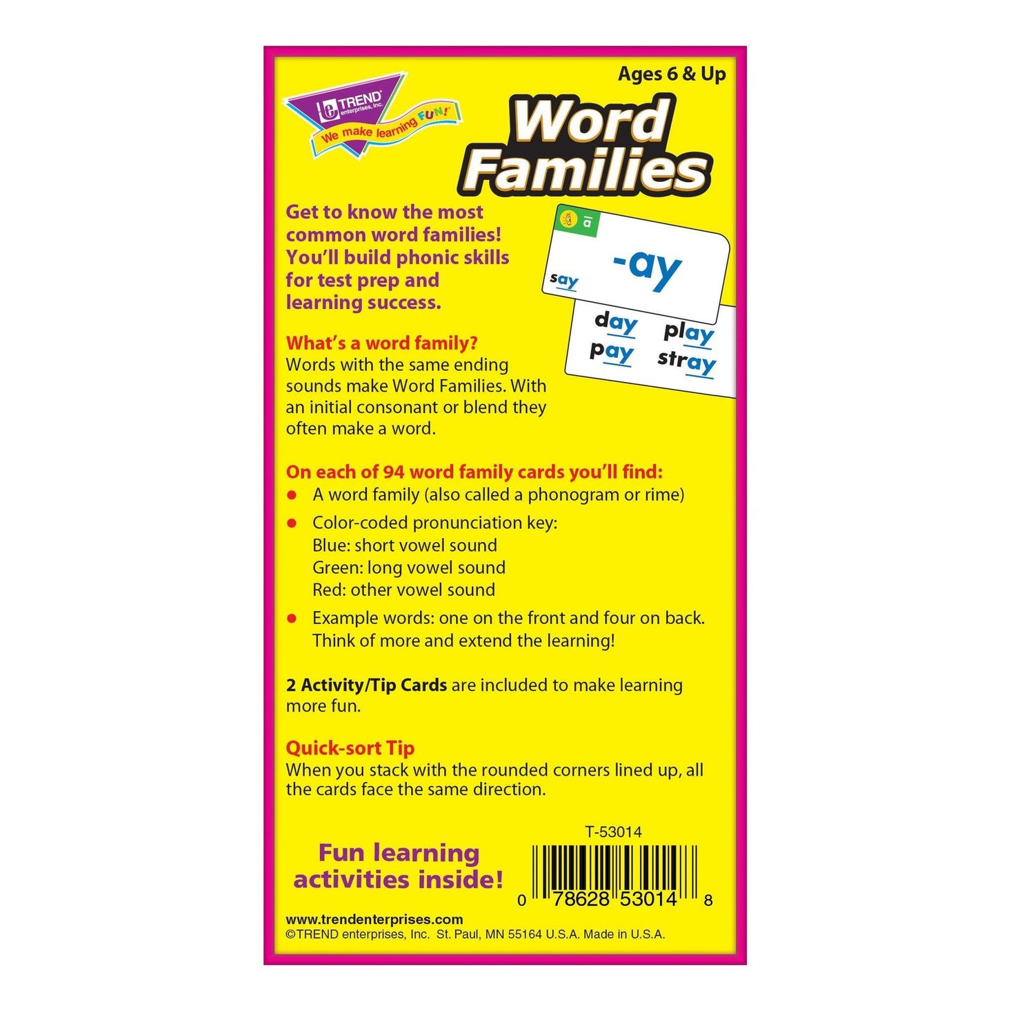 Word Families Flash Cards