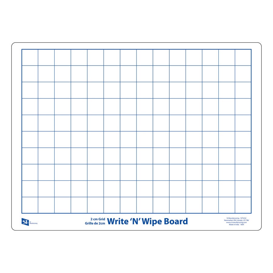 Write N Wipe Boards: 2 Cm Grid Boards Set Of 10