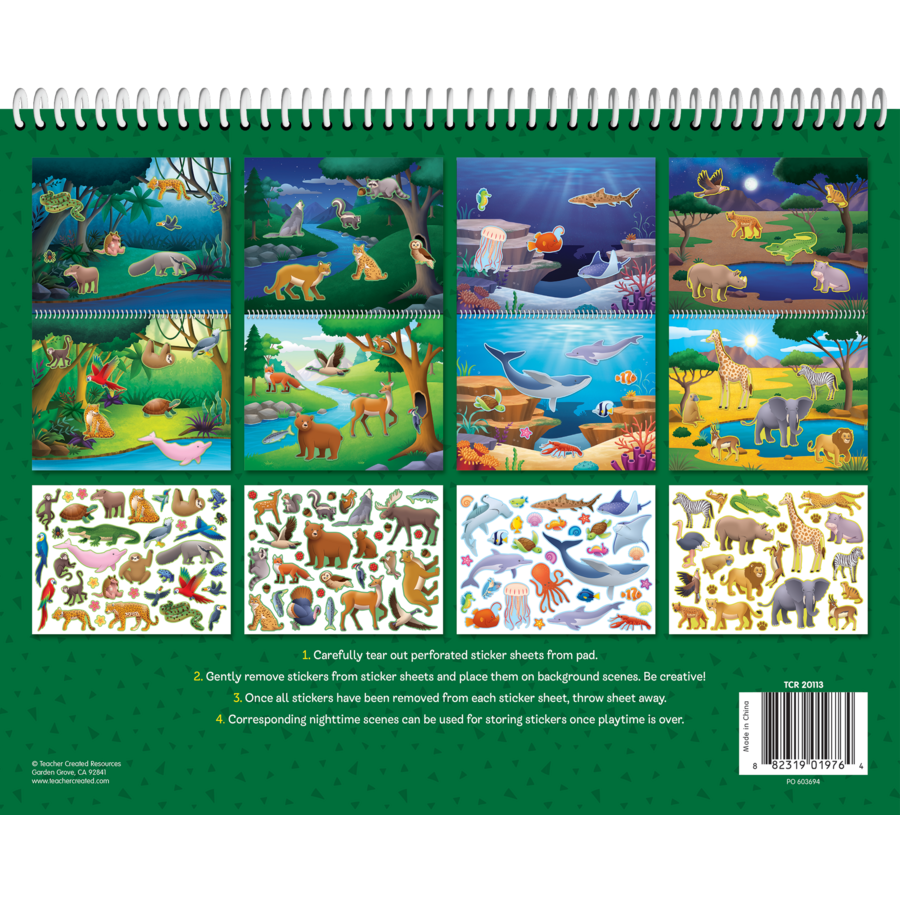 Animal Habitats Reusable Sticker Pad
