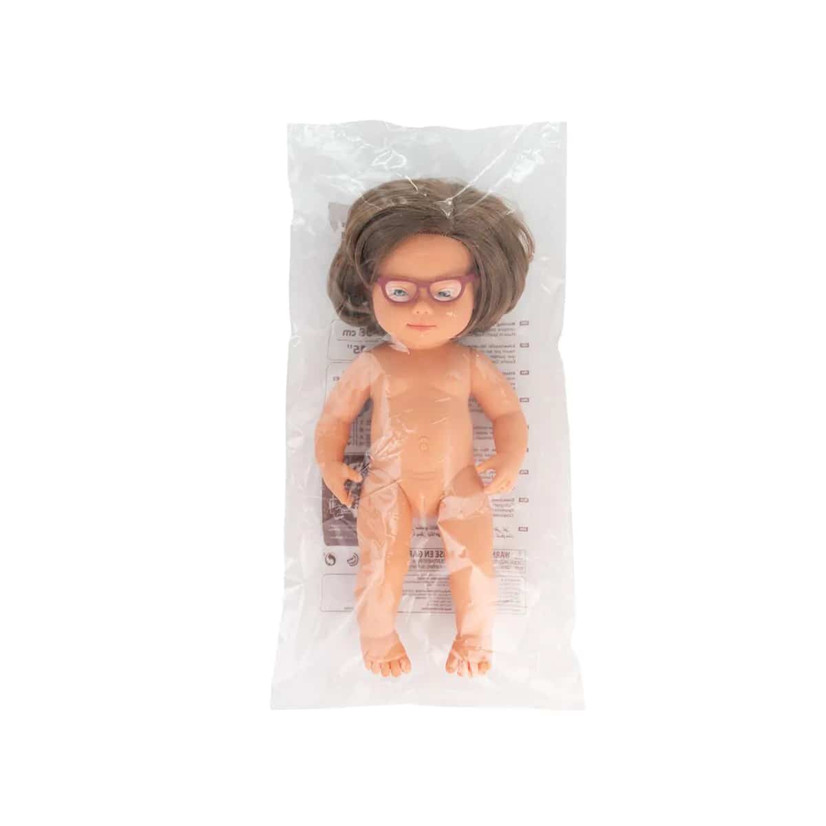 Baby Doll Caucasian Girl with Down Syndrome with Glasses 15in