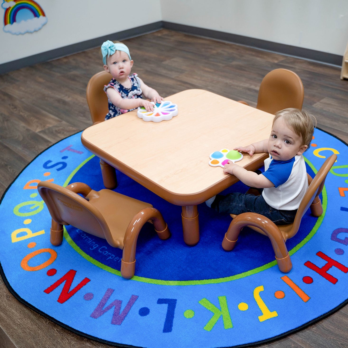 Baseline Toddler 30 Square Table and Chair Set Natural Wood