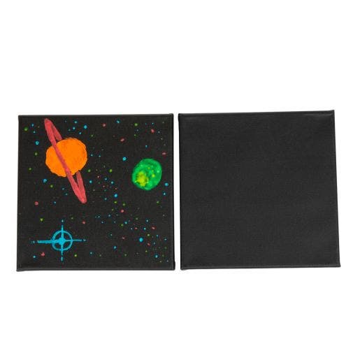 Black Stretched Canvas 8 X 8 3pk