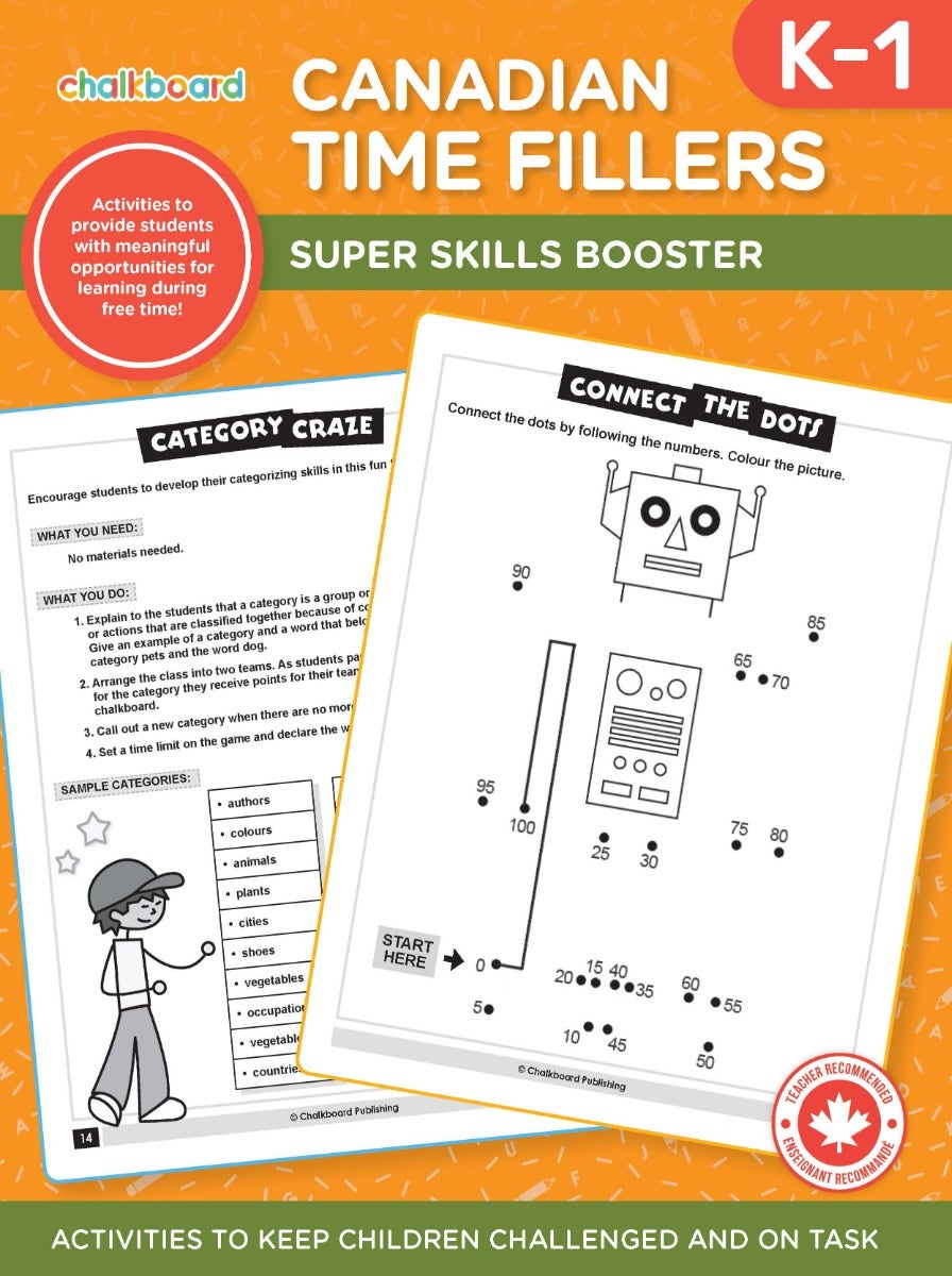 Canadian Time Fillers Grades K-1 Ebook