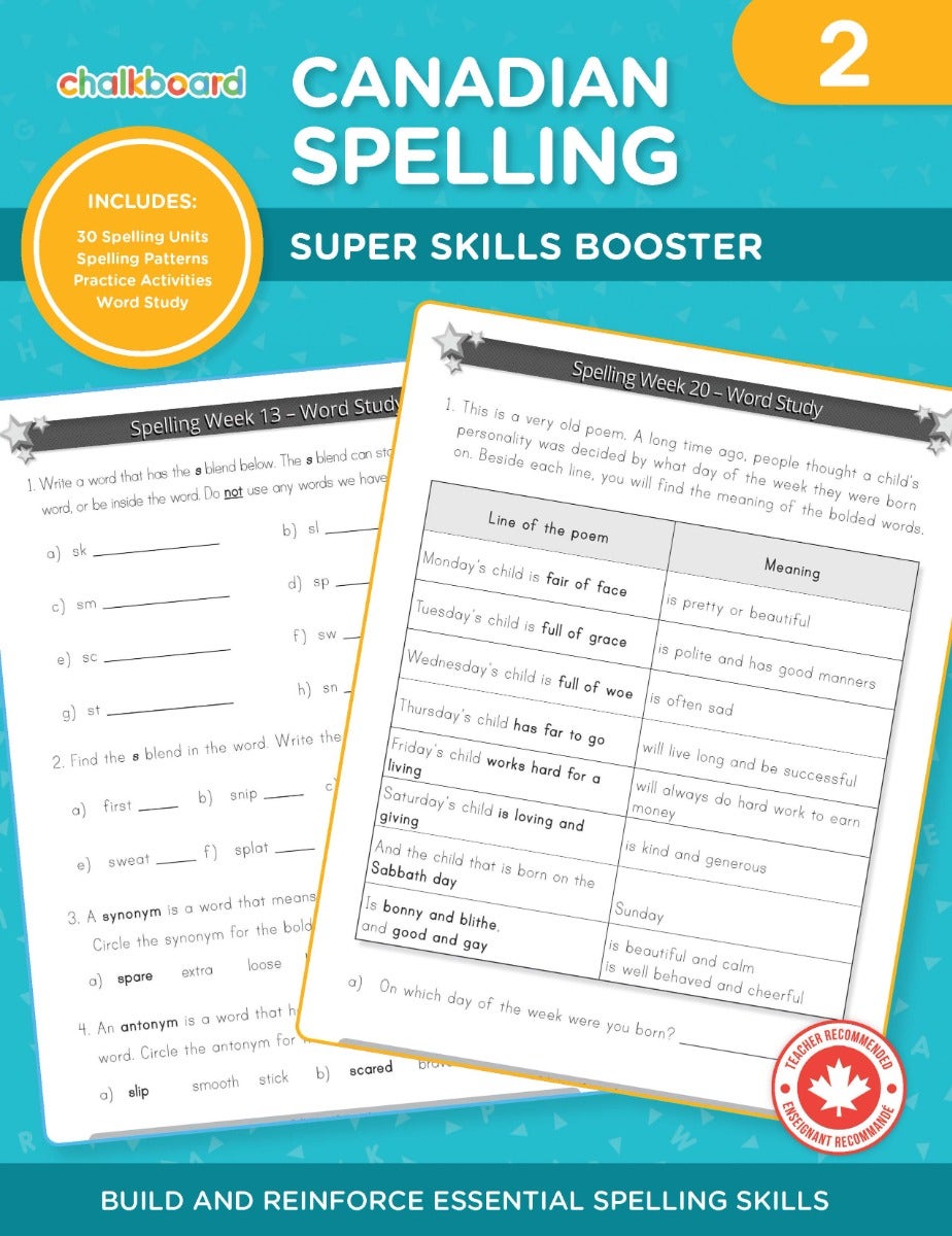 Canadian Spelling Grade 2 Ebook