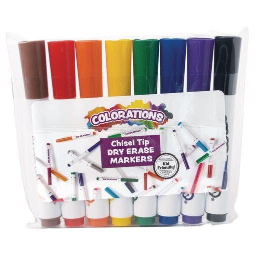 Colorations 8 Chisel Tip Dry Erase