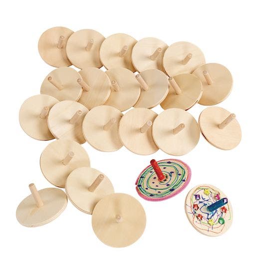 Whirling Wooden Tops Set of 24