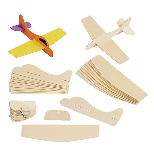 Wooden Model Airplanes Set of 12