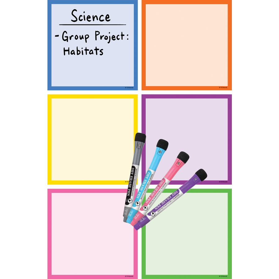 Colorful Dry-Erase Magnetic Square Square Notes