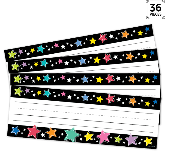 Colorful Stars On Black Name Plates