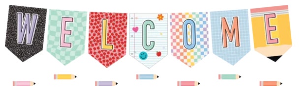 Cool for School Pennants Welcome Bulletin Board
