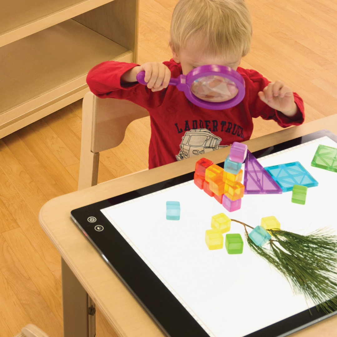 Seoras Birch Sensory Light Table with Clear Tubs Premium Model Toddler