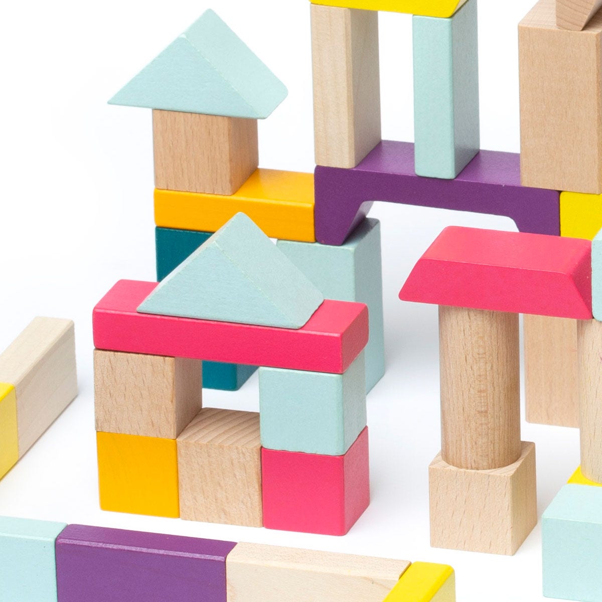 Cubika Wooden Construction Blocks 100 pcs