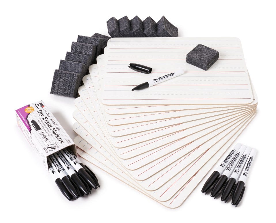 Charles Leonard Dry Erase Set Plain/Lined