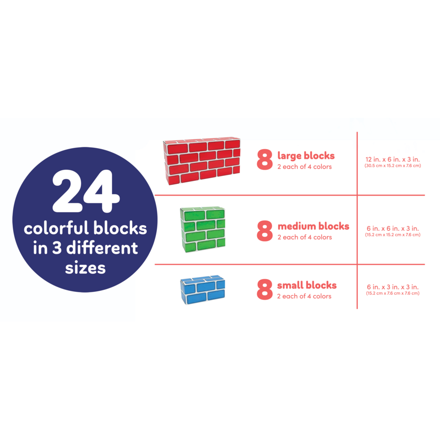 Easy-Stack Cardboard Blocks (24 Piece Set)