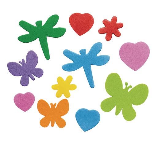 Flowers Hearts & Bug Foam Shapes 500 pc
