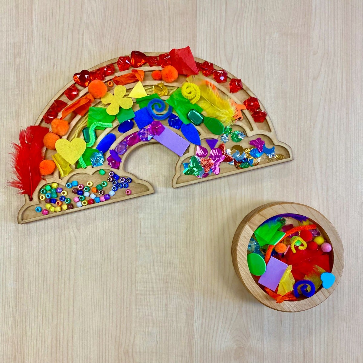 Wooden Rainbow Tray by Naturally Inspired Play