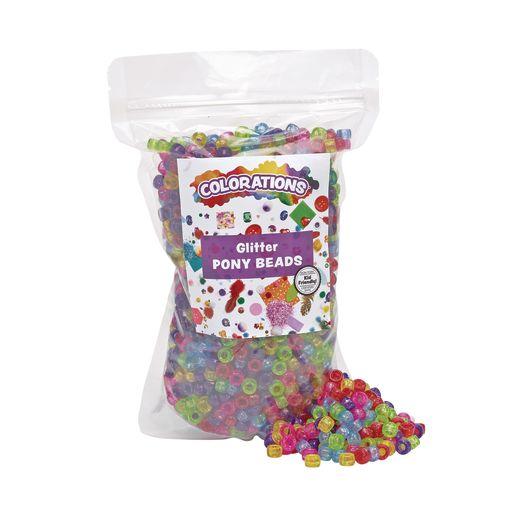 Glitter Pony Beads 1 Lb