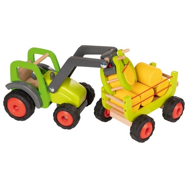 goki Front-End Loader Tractor With Hay Wagon