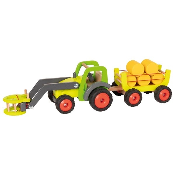 goki Front-End Loader Tractor With Hay Wagon