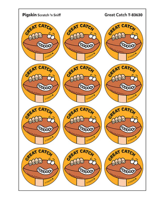 Great Catch Pigskin scent Retro Stinky Stickers 24 ct