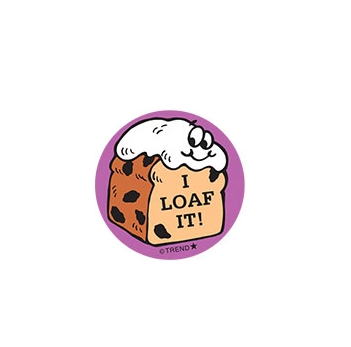 I Loaf It Raisin Bread scent Retro Stinky Stickers 24 ct