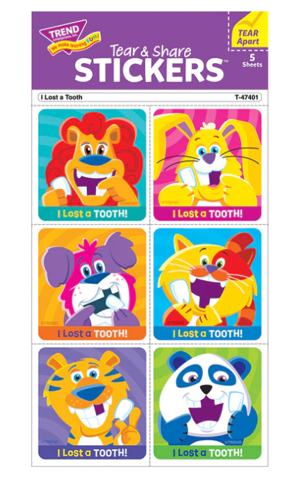 I Lost A Tooth Tear and Share Stickers