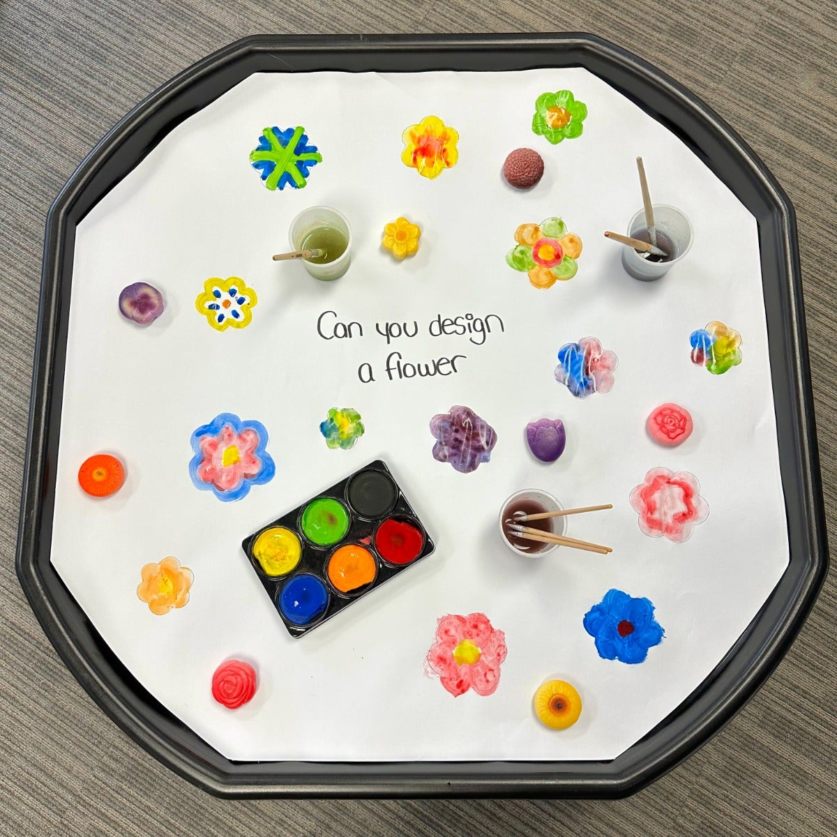 Sensory Play Flowers Stones