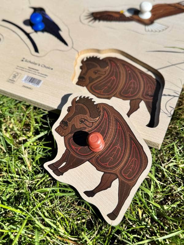 Indigenous Large Peg Puzzle Fox & Friends