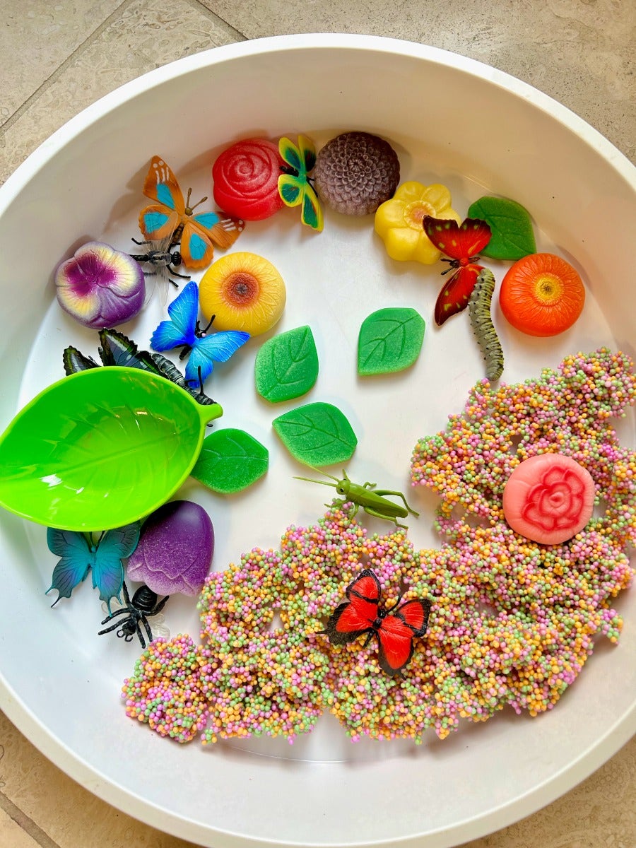 Sensory Play Flowers Stones