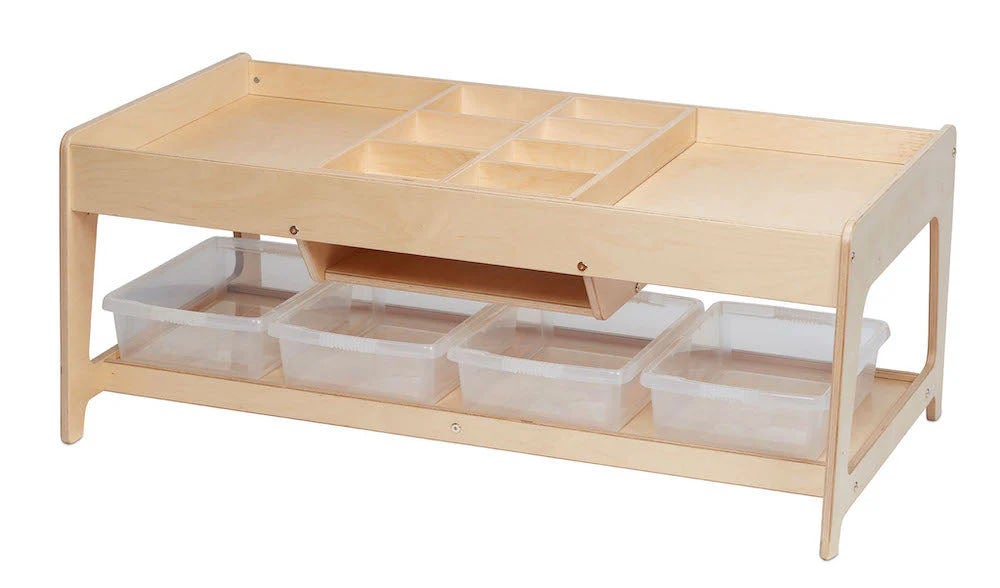 Investigative Play Table with 4 Clear Shallow Buckets
