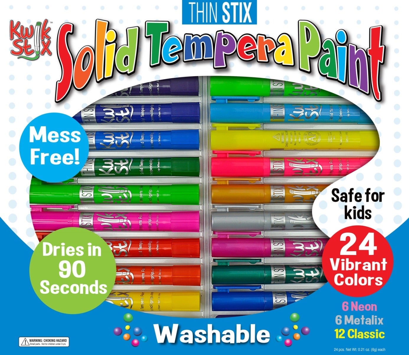 Kwik Stix ThinStix 24 pack Classic Metalix and Neon