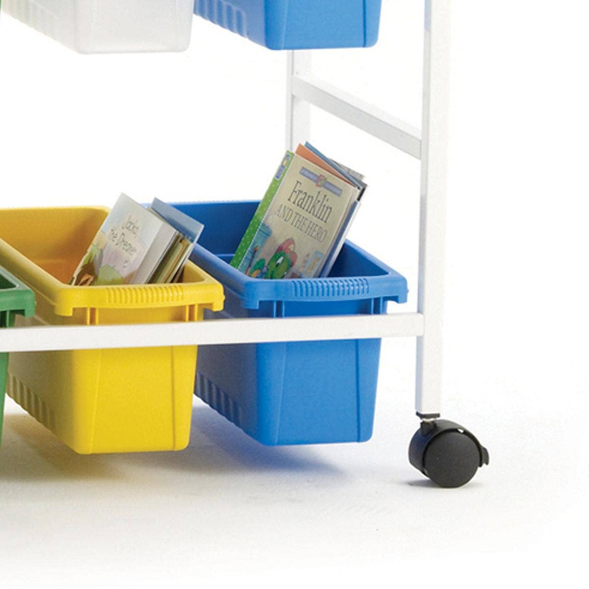 Leveled Reading Book Browser Cart With 18 Small Tubs