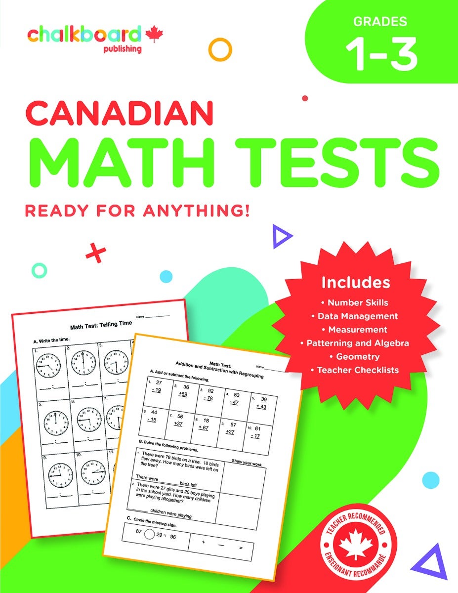 Canadian Math Tests Grades 1-3 Ebook