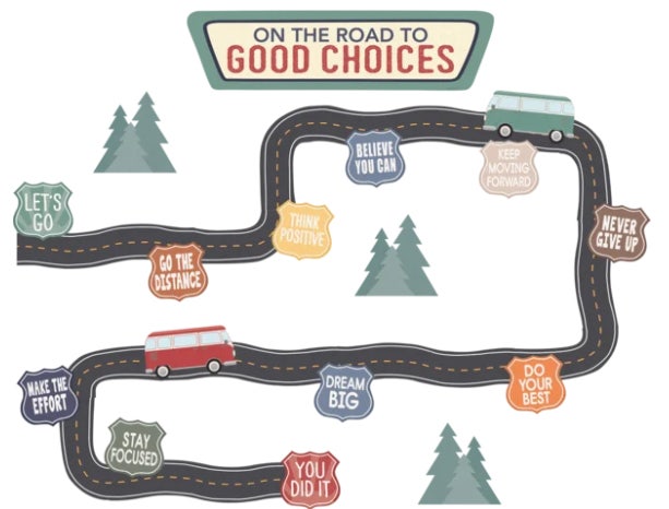 Moving Mountains Road Trip On the Road to Good Choices Mini Bulletin Board