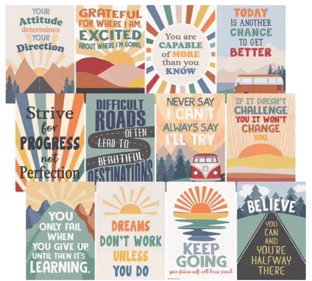 Moving Mountains Road Trip Positive Sayings Small Poster Pack