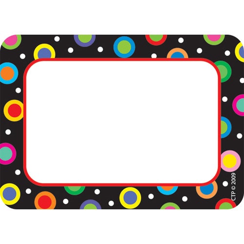 Dots On Black Name Tags