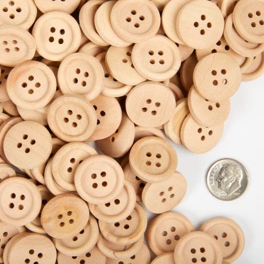 Natural Tones Wood Buttons 1/2lb 300 pcs