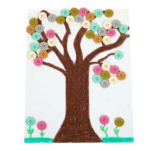 Natural Tones Wood Buttons 6 Color 300pcs