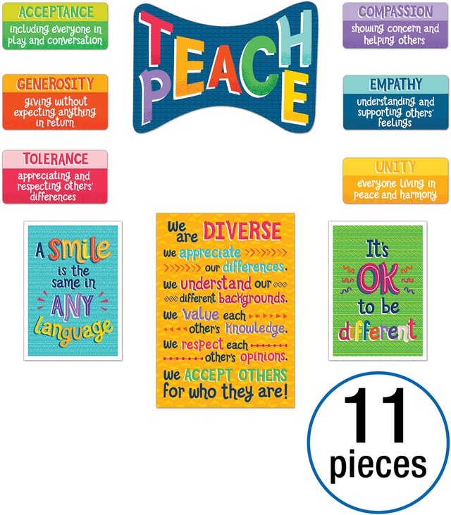 One World Teach Peace Bulletin Board Set