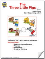 The Three Little Pigs Lesson Plan and Color Sequencing Activ