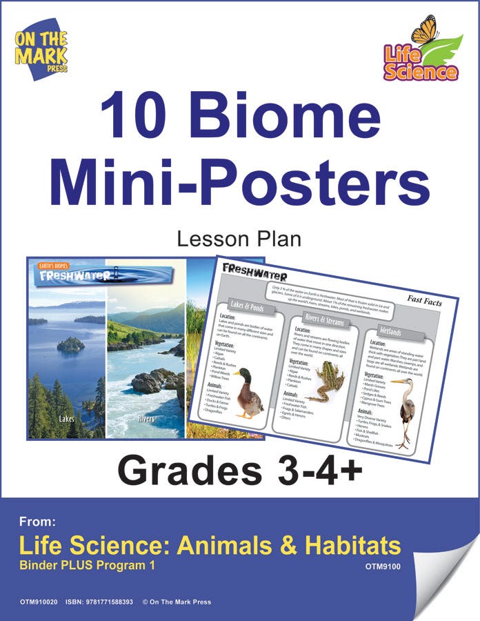 Life Science Animals & Habitats - Vocabulary and Pre/Post