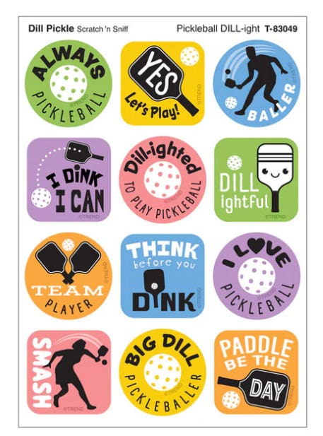Pickleball Pride Dill Pickle scent Scratch n Sniff Stinky Stickers