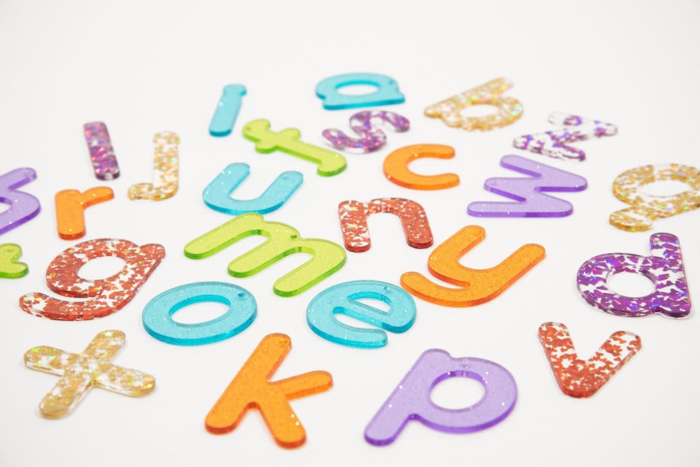 Rainbow Glitter Letters