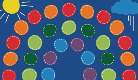 Rainbow Seating Rectangle Multi Carpet 8ft 4in x 13ft 4in