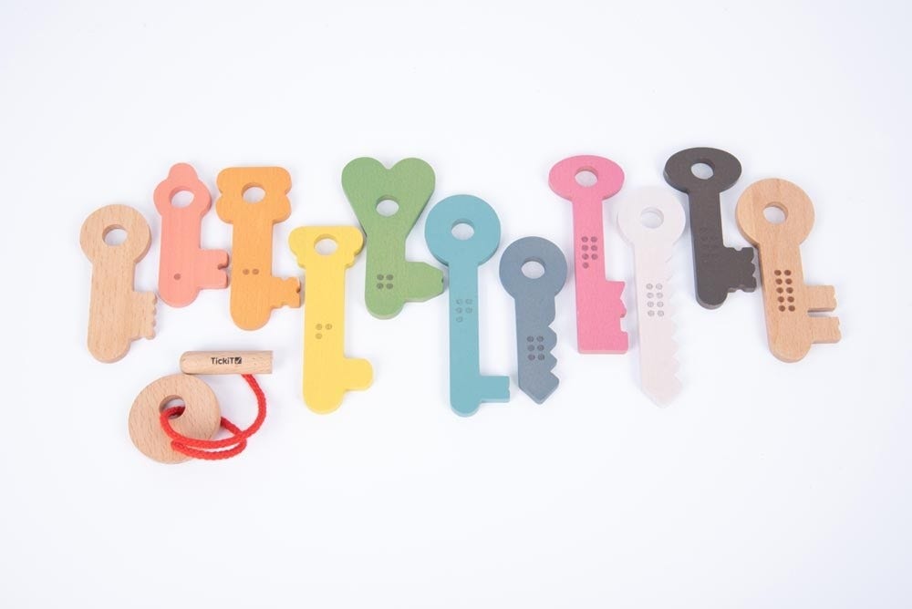 Rainbow Wooden Counting Keys