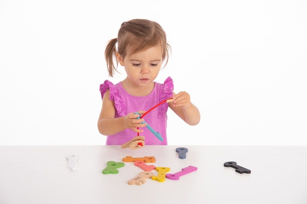 Rainbow Wooden Counting Keys