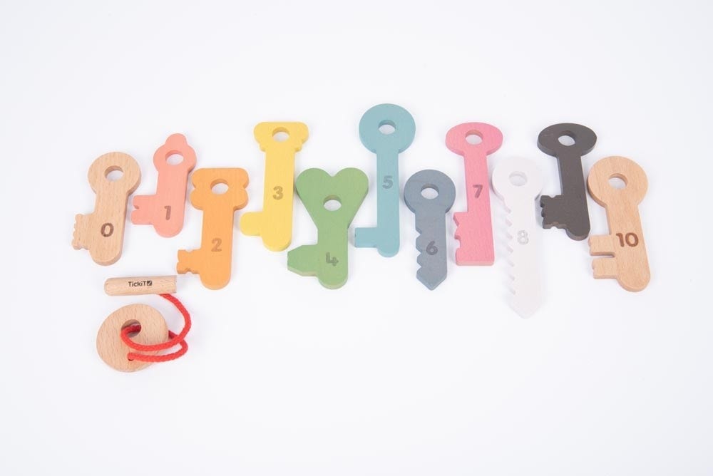 Rainbow Wooden Counting Keys