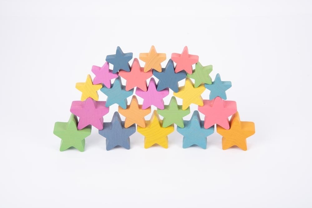 Rainbow Wooden Stars